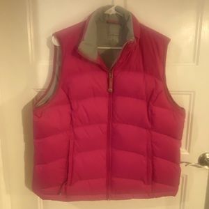 LL Bean Puffer Vest - Pink and Grey - zipper closure - XL - Excellent condition